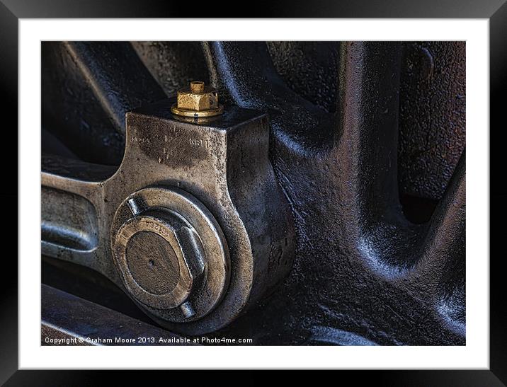 Steam train wheel Framed Mounted Print by Graham Moore