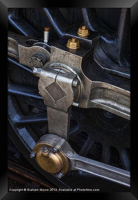 Steam engine wheel Framed Print by Graham Moore