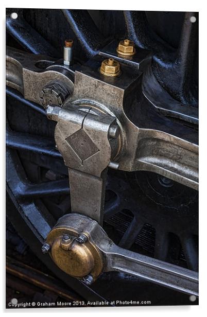 Steam engine wheel Acrylic by Graham Moore