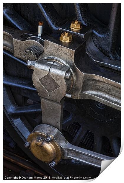 Steam engine wheel Print by Graham Moore