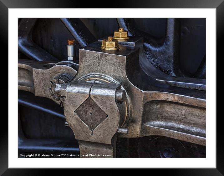 Steam engine wheel Framed Mounted Print by Graham Moore