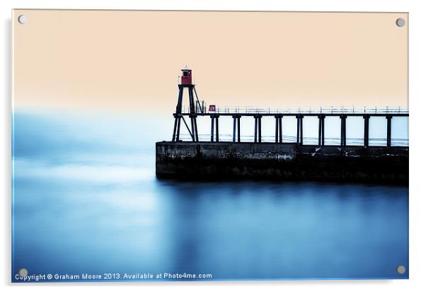 Whitby pier Acrylic by Graham Moore