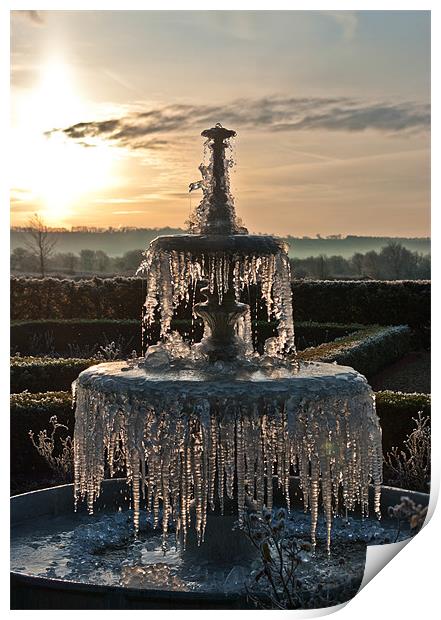 Frozen Fountain Print by Ian Flear