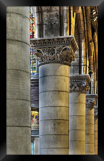 Cathedral Pillars Framed Print by Peter Lennon
