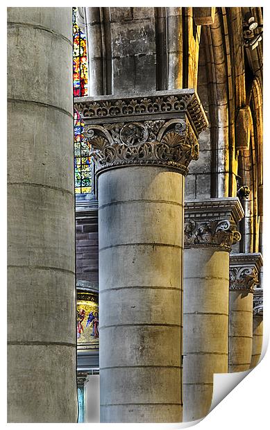 Cathedral Pillars Print by Peter Lennon