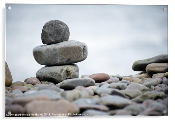 Pebble Stack Acrylic by Helen Northcott