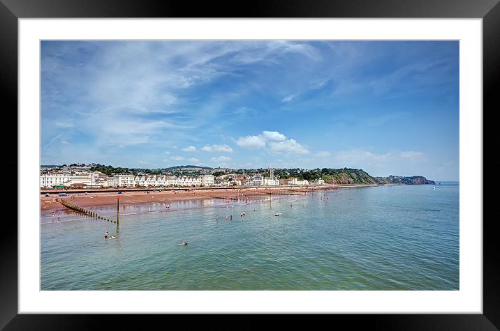 Teignmouth seaside in the summer Framed Mounted Print by Mike Gorton