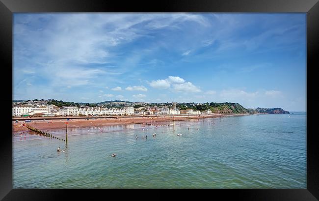 Teignmouth seaside in the summer Framed Print by Mike Gorton