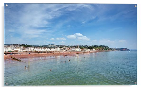 Teignmouth seaside in the summer Acrylic by Mike Gorton