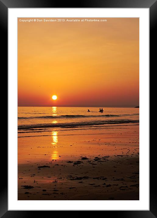 Sunset Dip Framed Mounted Print by Dan Davidson