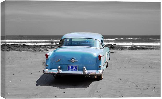 Car on Beach Canvas Print by james balzano, jr.