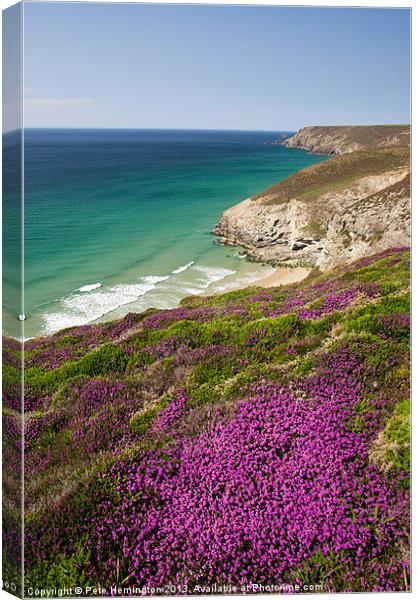 Cornish coast near Porthtowan Canvas Print by Pete Hemington