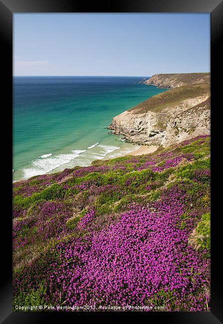 Cornish coast near Porthtowan Framed Print by Pete Hemington
