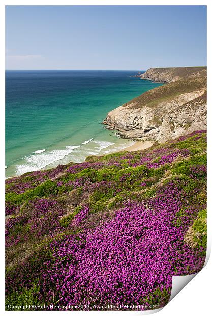 Cornish coast near Porthtowan Print by Pete Hemington