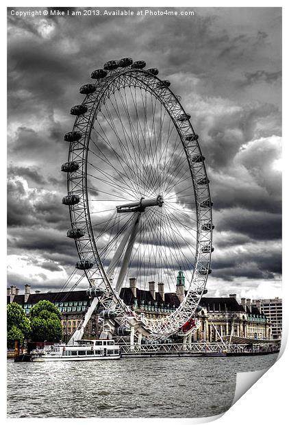 London Eye Print by Thanet Photos