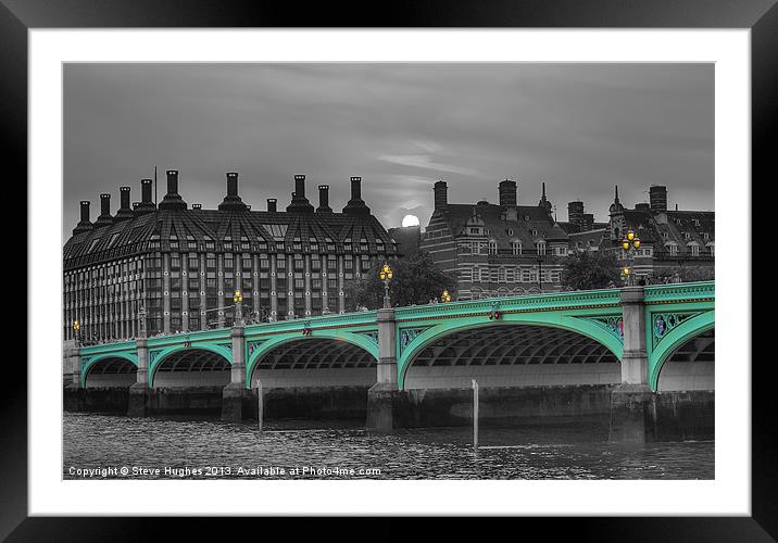 Westminster Bridge London Framed Mounted Print by Steve Hughes