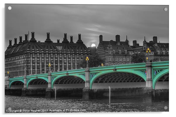 Westminster Bridge London Acrylic by Steve Hughes