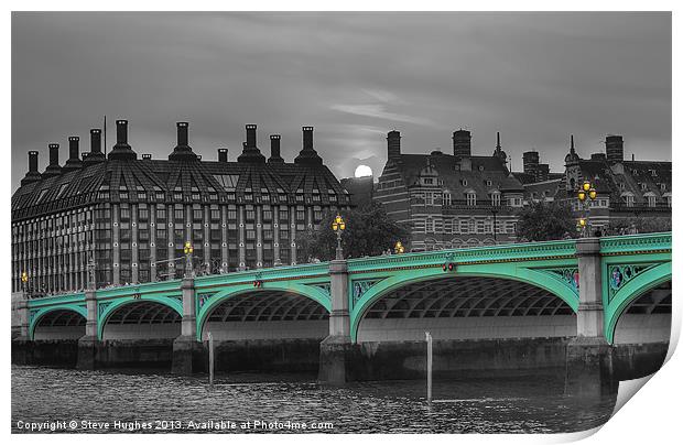 Westminster Bridge London Print by Steve Hughes