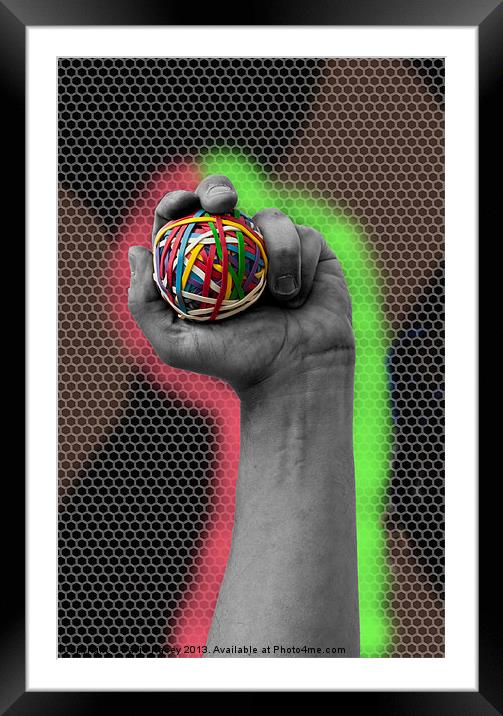 Rubberband Ball Framed Mounted Print by David Pacey