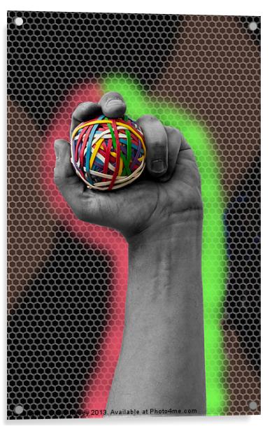 Rubberband Ball Acrylic by David Pacey