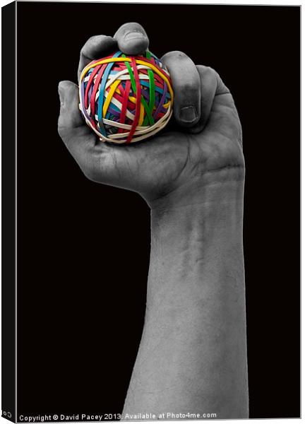 Rubberball Hand Canvas Print by David Pacey