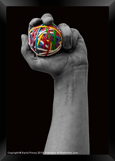 Rubberball Hand Framed Print by David Pacey