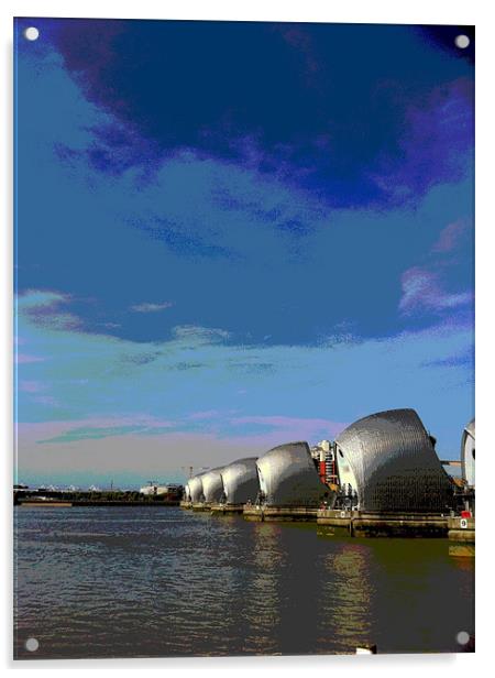 Thames Barrier Acrylic by Colin Richards