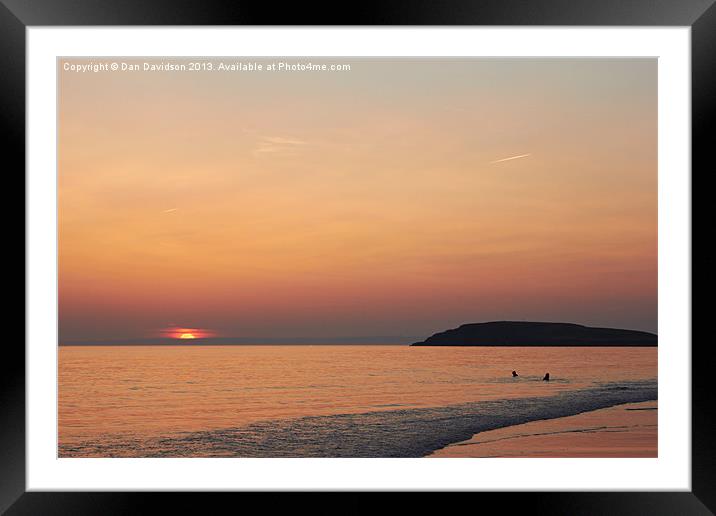 Burry Holms Sunset Framed Mounted Print by Dan Davidson
