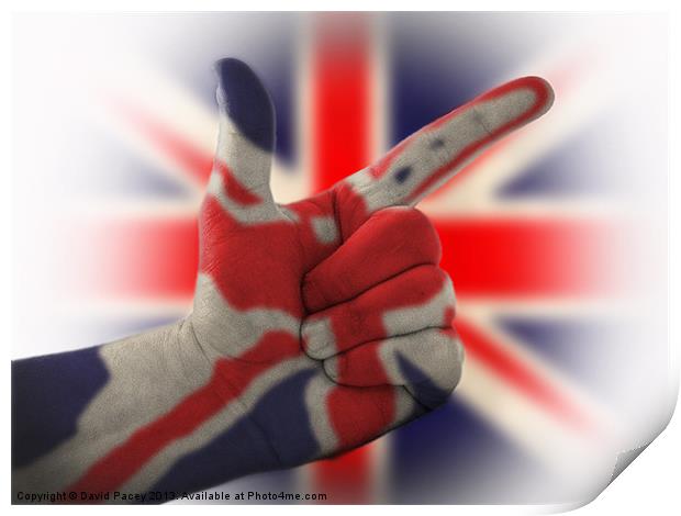 British Hand Flag Print by David Pacey