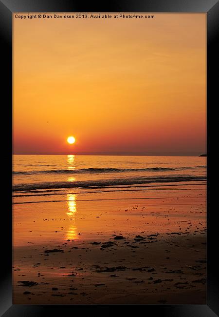 Golden Gower Sunset Framed Print by Dan Davidson