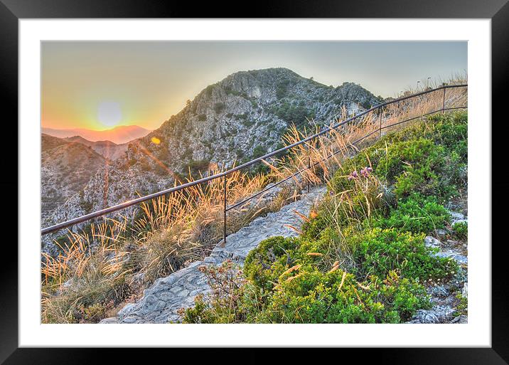 Summer sunset in the Andalusian mountains Framed Mounted Print by Levente Baroczi