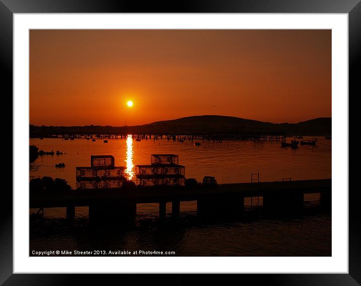 Sunset Over Swanage Framed Mounted Print by Mike Streeter