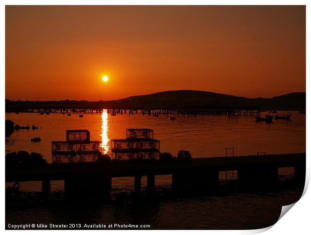 Sunset Over Swanage Print by Mike Streeter