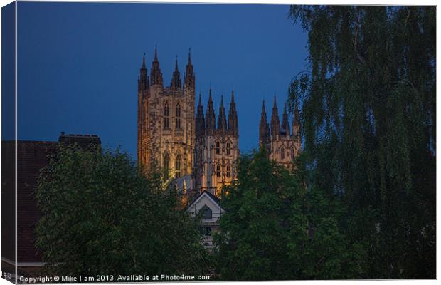 Canterbury Cathedral at night Canvas Print by Thanet Photos