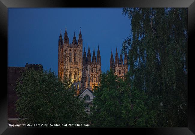 Canterbury Cathedral at night Framed Print by Thanet Photos