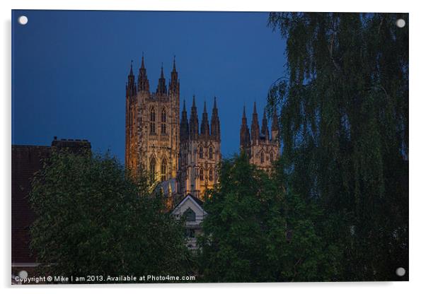 Canterbury Cathedral at night Acrylic by Thanet Photos
