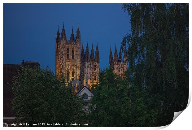 Canterbury Cathedral at night Print by Thanet Photos