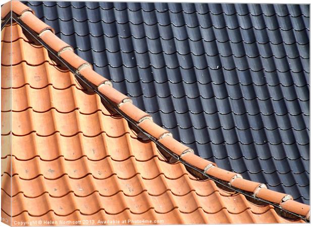 Roof Tiles Canvas Print by Helen Northcott