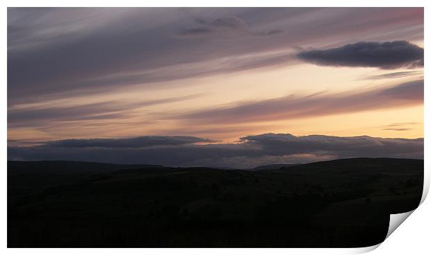 Sunset over the Moors Print by Susan Mundell