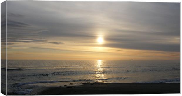 Sunrise over Redcar Canvas Print by Susan Mundell