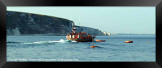 Swanage Lifeboat Framed Print by Mike Streeter