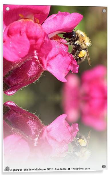 Bee myself Acrylic by michelle whitebrook