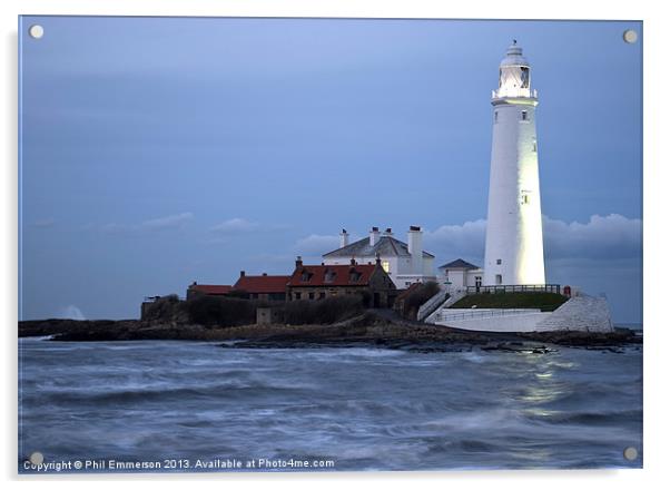 St Marys Lighthouse Acrylic by Phil Emmerson
