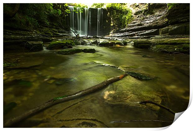 Plas Power Waterfall Print by Jed Pearson