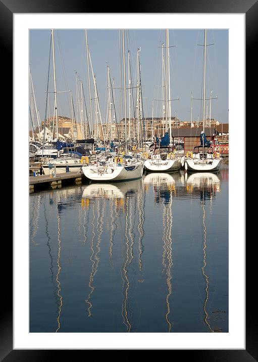 Port Solent Reflections Framed Mounted Print by Marilyn PARKER