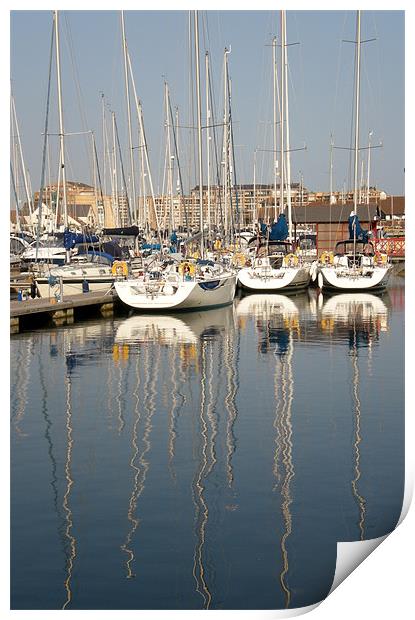 Port Solent Reflections Print by Marilyn PARKER