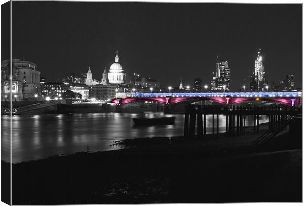 London Thames Bridges BW Canvas Print by David French