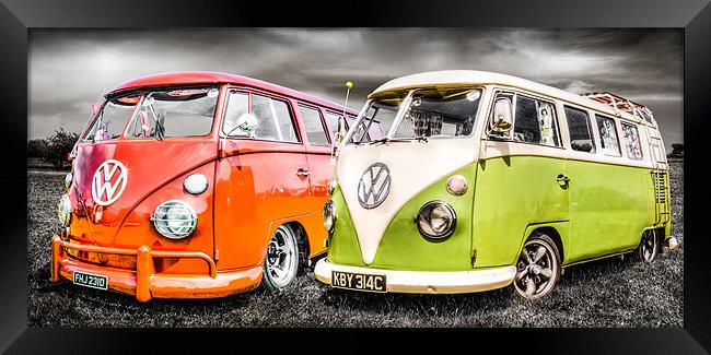VW camper van duo Framed Print by Ian Hufton