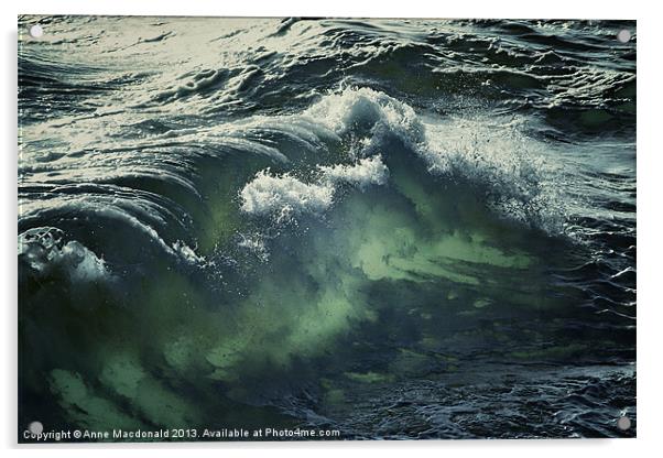 Inner Glow Of Ocean Wave Acrylic by Anne Macdonald