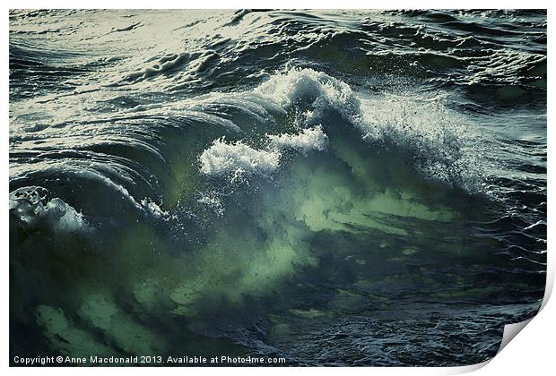 Inner Glow Of Ocean Wave Print by Anne Macdonald